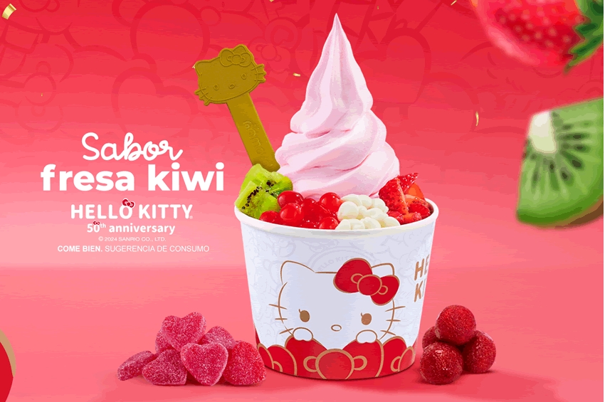 Hello Kitty cumple 50 Años con un Moyo Especial: Sabor Fresa-Kiwi