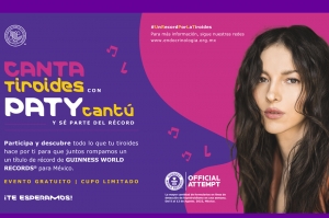 Paty Cantú ofrecerá &quot;Canta Tiroides&quot;, concierto gratuito para concientizar sobre el hipotiroidismo